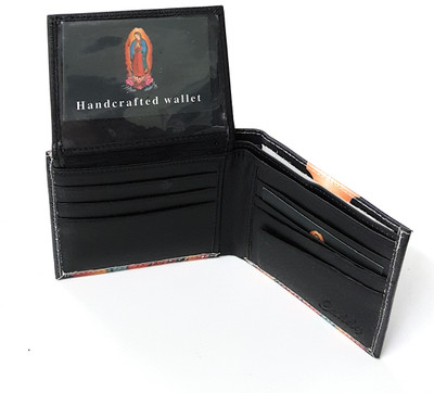 

11e Men Multicolor Artificial Leather Wallet(8 Card Slots), Orange:black