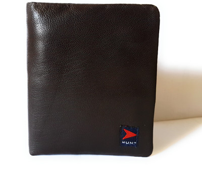 

huntgears Men Brown Genuine Leather Wallet(7 Card Slots), Darkbrown