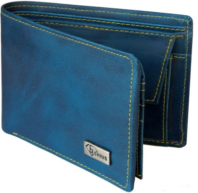 

Fashius Men Casual Blue Genuine Leather Wallet(10 Card Slots)