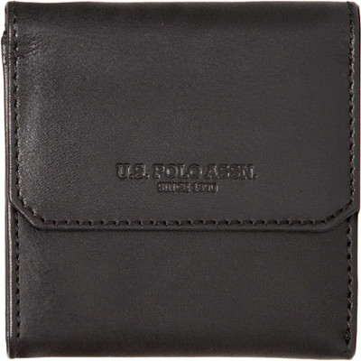 

U.S. Polo Assn Men Black Genuine Leather Wallet(3 Card Slots)