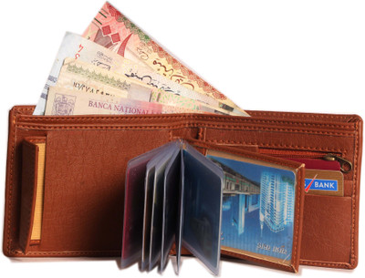 

Wildland Men Tan Artificial Leather Wallet(10 Card Slots)