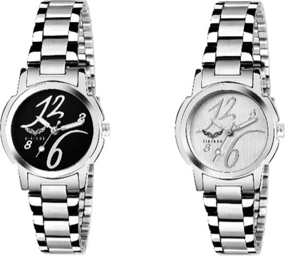 

VIKINGS LADIES VK-COMBO-LR-024-SLV-BLK-CHN copy COMBO SERIES Watch - For Girls