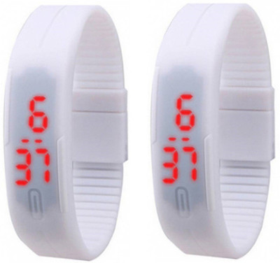 

Fashion Gateway White Led Magnet Band (pack of 2) White Watch - For Boys & Girls