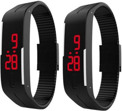 

Fashion Gateway Black Led Magnet Band (pakc of 2) Black Watch - For Boys & Girls