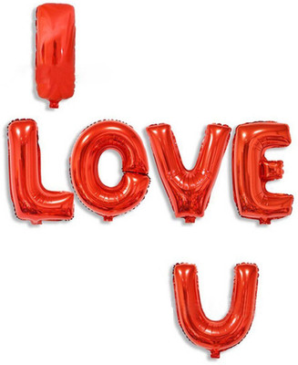 

AMFIN Solid Alphabet Letter "I Love You" Red Foil Balloon - 17" Balloon(Red, Pack of 1)