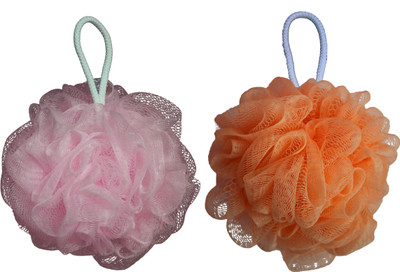 Cion Bath Sponge (Pink & Orange, Pack of 2)