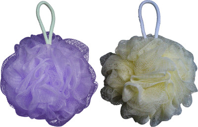 

Cion Bath Sponge (Yellow & Purple, Pack of 2)