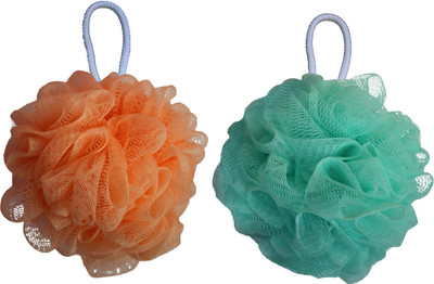 

Cion Bath Sponge (Green & Orange, Pack of 2)