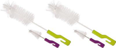 

Farlin Baby 2-in-1 Bottle and Nipple Brush (Green/Purple) (COMBO PACK OF 2)(Green)