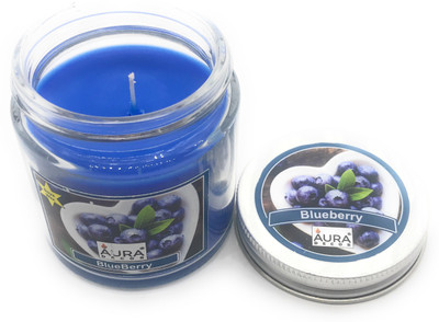 

AuraDecor Soy Wax Jar ( BlueBerry ) Candle(Blue, Pack of 1)