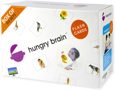 

hungry brain Box of 6 B Flash cards- Easy & fun way of learning-Gift box for kids(Purple)
