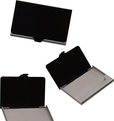 

Printmystic.com 10 Card Holder(Set of 3, Black, Silver)