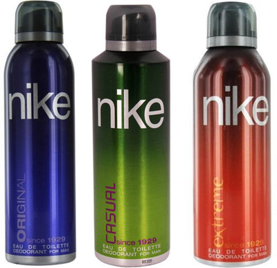 

Nike Man Original, Casual and Extreme Deodorant Spray for Men 200ML Each (Pack of 3) Deodorant Spray - For Men(600 ml, Pack of 3)