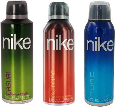 

Nike Man Casual, Extreme and Pure Deodorant Spray for Men 200ML Each (Pack of 3) Deodorant Spray - For Men(600 ml, Pack of 3)