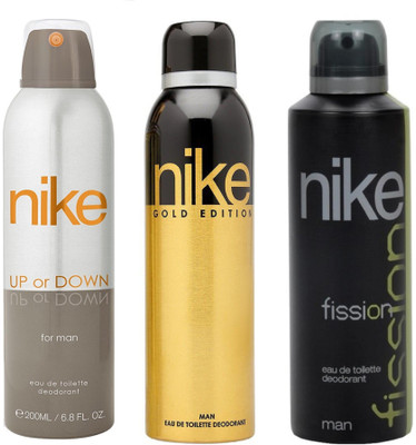 

Nike Man Up or Down, Gold Edition and Fission Deodorant Spray for Men 200ML Each (Pack of 3) Deodorant Spray - For Men(600 ml, Pack of 3)
