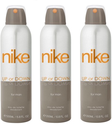 Nike Man Up or Down Deodorant Spray for Men 200ML Each Pack of 3 Deodorant Spray - For Men600 ml Pack of 3