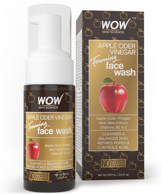 

WOW SKIN SCIENCE Apple Cider Vinegar Foaming Face Wash - No Parabens, Sulphate & Silicones -Infused with Natural Apple Cider Vinegar Face Wash(100 ml)