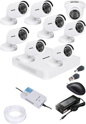 HIKVISION 1080p HD 8 CHANNAL DVR DS-HGHI-F1 & 1Pcs DOME 720p DS-COT-IRP 7Pcs BULLET 720p DS-COT-IRP Camera COMBO KIT Security Camera(8 Channel)