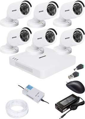 HIKVISION 1080p HD 8 CHANNAL DVR DS-HGHI-F1 & 6Pcs BULLET 720p DS-COT-IRP Camera COMBO KIT Security Camera(8 Channel)