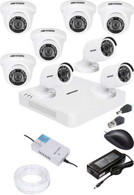 HIKVISION 1080p HD 8 CHANNAL DVR DS-HGHI-F1 & 5Pcs DOME 720p DS-COT-IRP 3Pcs BULLET 720p DS-COT-IRP Camera COMBO KIT Security Camera(8 Channel)