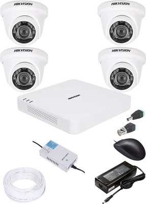 HIKVISION 1080p HD 4 CHANNAL DVR DS-HGHI-F1 & 4Pcs DOME 720p DS-COT-IRP Camera COMBO KIT Security Camera(4 Channel)