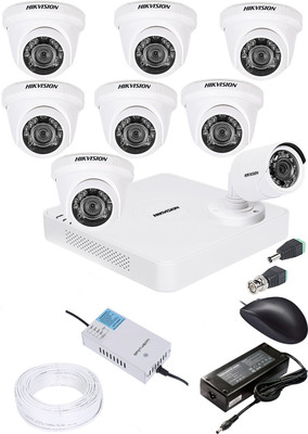 HIKVISION 1080p HD 8 CHANNAL DVR DS-HGHI-F1 & 7Pcs DOME 720p DS-COT-IRP 1Pcs BULLET 720p DS-COT-IRP Camera COMBO KIT Security Camera(8 Channel)