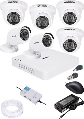 HIKVISION 1080p HD 8 CHANNAL DVR DS-HGHI-F1 & 4Pcs DOME 720p DS-COT-IRP 2Pcs BULLET 720p DS-COT-IRP Camera COMBO KIT Security Camera(8 Channel)