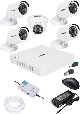 HIKVISION 1080p HD 8 CHANNAL DVR DS-HGHI-F1 & 1Pcs DOME 720p DS-COT-IRP 4Pcs BULLET 720p DS-COT-IRP Camera COMBO KIT Security Camera(8 Channel)