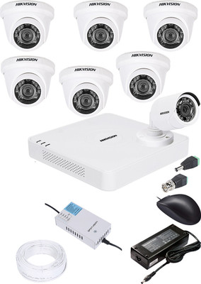 HIKVISION 1080p HD 8 CHANNAL DVR DS-HGHI-F1 & 6Pcs DOME 720p DS-COT-IRP 1Pcs BULLET 720p DS-COT-IRP Camera COMBO KIT Security Camera(8 Channel)