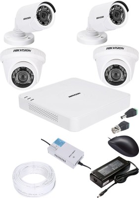 HIKVISION 1080p HD 4 CHANNAL DVR DS-HGHI-F1 & 2Pcs DOME 720p DS-COT-IRP 2Pcs BULLET 720p DS-COT-IRP Camera COMBO KIT Security Camera(4 Channel)