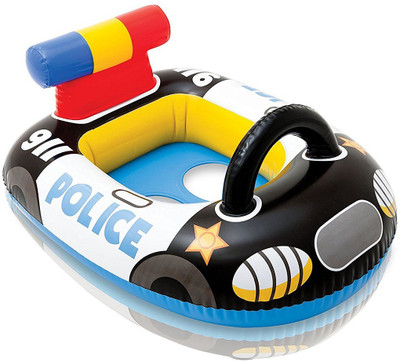 

skky bell kiddie float water fun police car shape flote for (age 3 to 10) kids best gift Inflatable Pool Accessory(black)