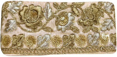 

Sofias L- 99a1 Fashion DIY Beige and Gold embroidered Lace with Sequins - 3 Meters Make your own "Designer Wear" DIY - Do It Yourself ! Lace Reel(Pack of 1)