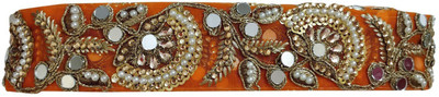 

Sofias L- 100a2 Fashion DIY Orange and Gold Lace - 2.5 Meters Make your own "Designer Wear" DIY - Do It Yourself ! Lace Reel(Pack of 1)