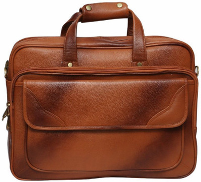 

SAVERA LEATHER 15 inch Laptop Messenger Bag(Tan), Sl06
