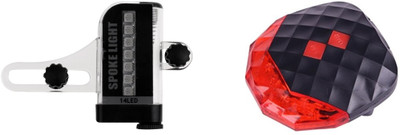 

SHIVEXIM Bicycle 14 LED Tyre Wheel Flash Spoke Light 30 Patterns Movement Sensor with Bicycle Laser Tail Light LED Rear Break Light LED Wheel Reflectors(multicolour)