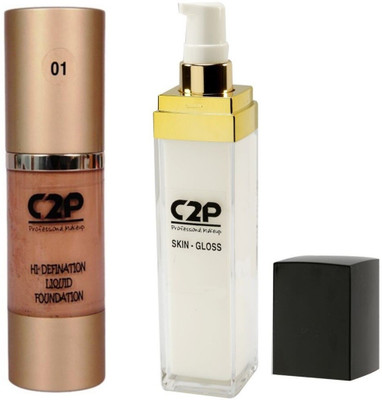 

C2P Professional Make-Up Liquid Foundation (High Definition) 01 & Skin Gloss Combo