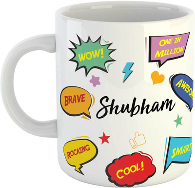 ARTBUG Shubham Name Ceramic Coffee Mug(350 ml)