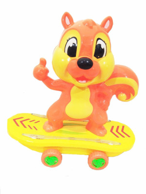 

Powerpak Squirrel On Skateboard-Battery Operated Toy With Light & Sound (GC169-46)(Multicolor)