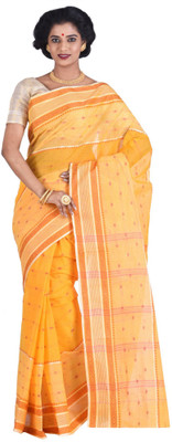 

Purabi Woven Tant Cotton Saree(Yellow)
