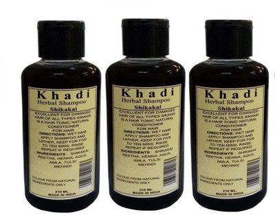 

PARVATI KHADI Shikakai Shampoo Pack of 3 (630 ml)(210 ml)