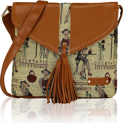 57 OFF on Kleio Women Multicolor Canvas Sling Bag on Flipkart