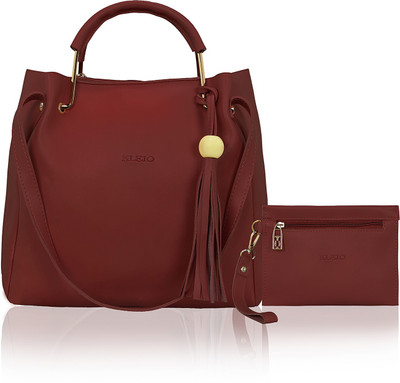 

Kleio Women Formal, Casual Maroon PU Shoulder Bag