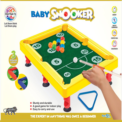 

Ratnas BABY SNOOKER SET FOR KIDS ASSORTED COLOURS Pool