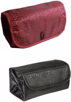 

MANOGYAM Multipurpose Bags-in-Bag Travel Organizer (PACK OF 2) Travel Toiletry Kit(Red, Black), Black;red