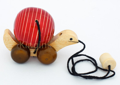 

Kingini Wooden Turtle With Rotating Ball - Red(Multicolor)