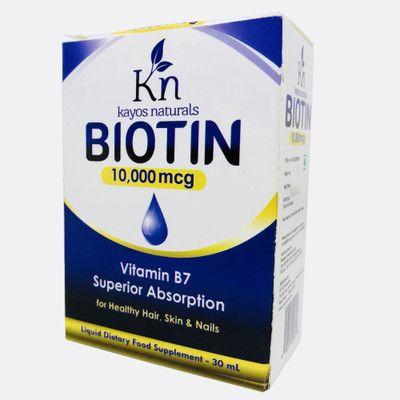 

KayosNaturals Biotin 10,000 mcg Liquid Drops for Healthy Hair Skin Nails with Better Absorption – Liquid Beauty Dietary Supplement for Hair Growth and Hair fall(30 ml)