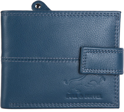 

BULL & BUFFEL Men Blue Genuine Leather Wallet(4 Card Slots), Blue-08