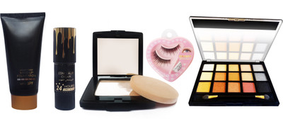 

Seven cosmetics makeup 50g foundation ads concealer compact powder eye shadow eye lashes combo set of 5(Set of 1)