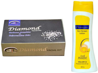 

Pink Root Diamond Facial Kit 83gm and Florozone Sun Screen Lotion With SPF 25(Set of 2)
