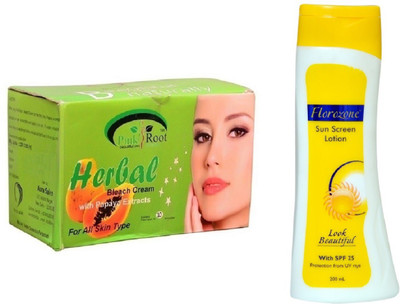 

Pink Root Herbal Bleach 250g and Florozone Sun Screen Lotion With SPF 25(Set of 2)